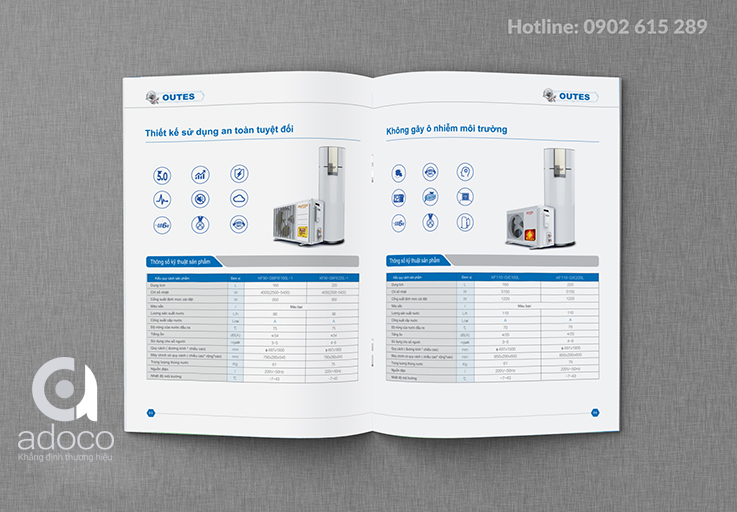 Thiết kế catalogue máy nước nóng outes